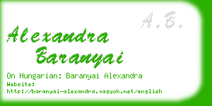 alexandra baranyai business card